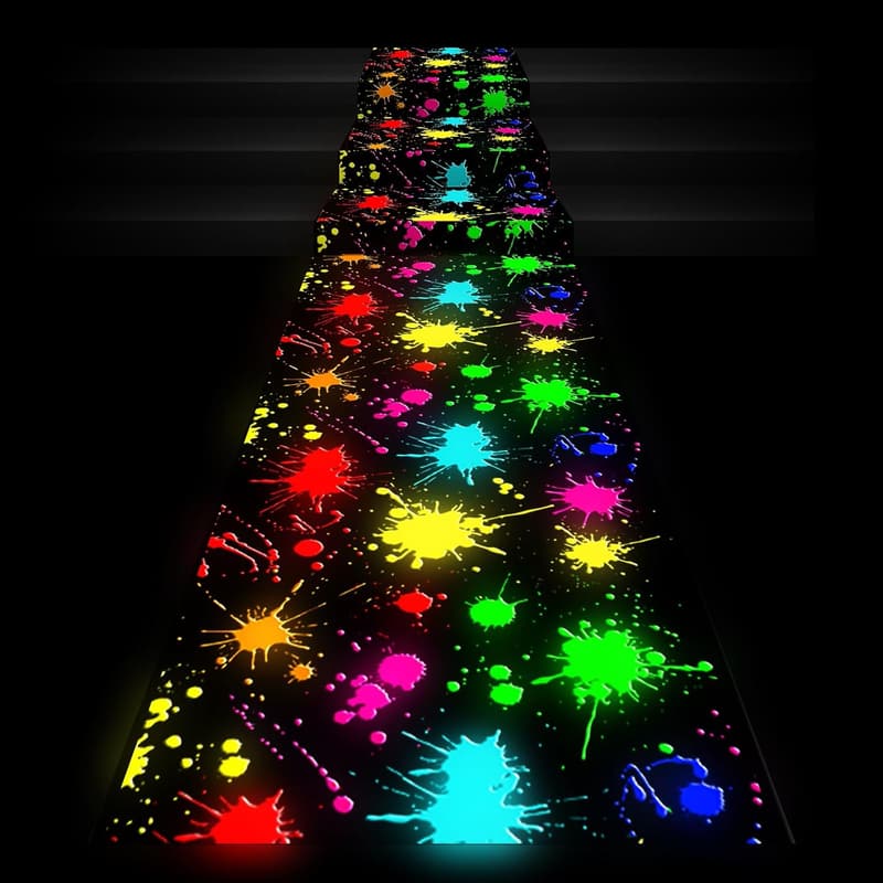 Neon Light-Up Dance Floor Rug for Parties - 236x39 Inch