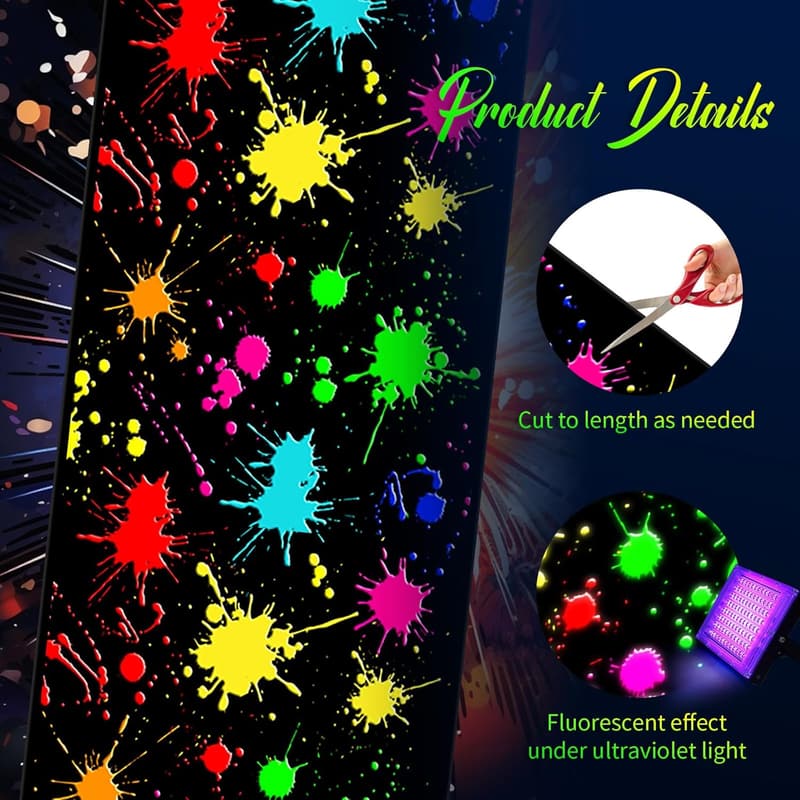 Neon Light-Up Dance Floor Rug for Parties - 236x39 Inch