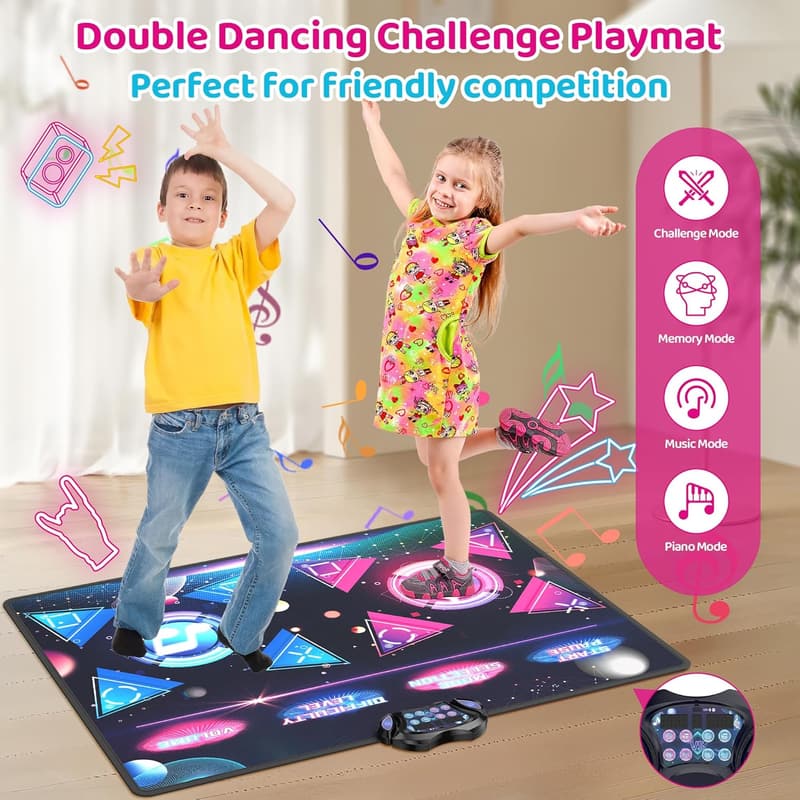 Light Up Dance Mat for Kids - Extra Large 2 Player Gift