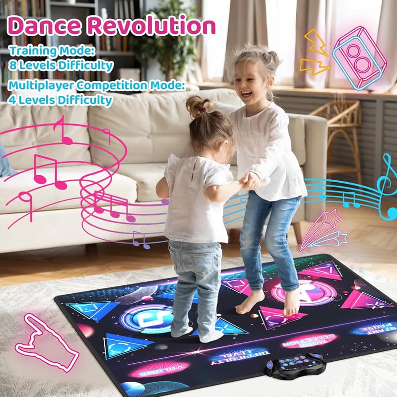 Light Up Dance Mat for Kids - Extra Large 2 Player Gift