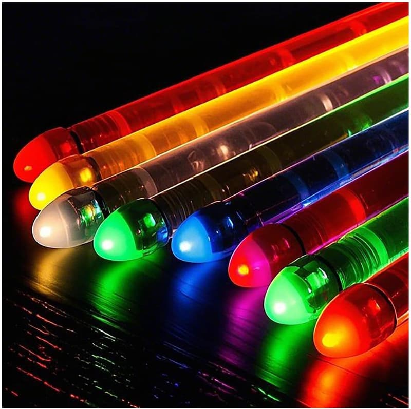 LED Glow Drumsticks - 21 Colors & 3 Modes for Drummers