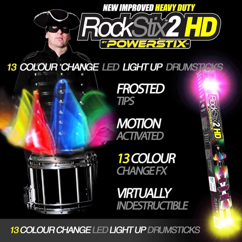 Color Changing LED Drumsticks - ROCKSTIX® 2 PRO Pair