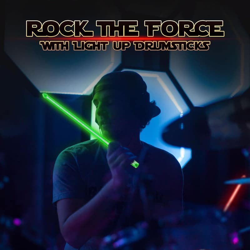 LED Lightsaber Drumsticks - Rechargeable, Color Changing, 10 Colors