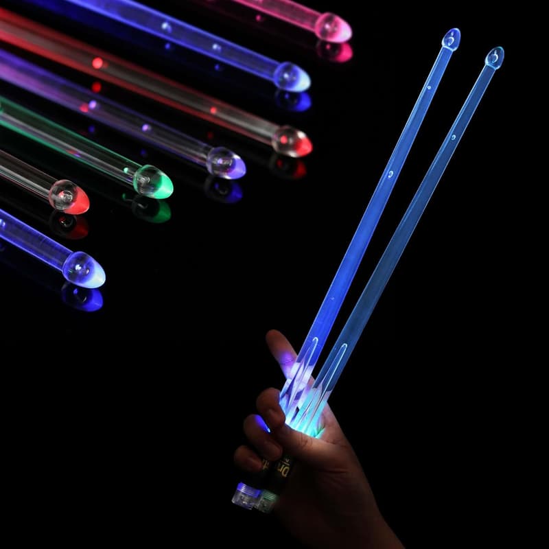 Personalized LED Light Up Drumsticks with 15 Color Options