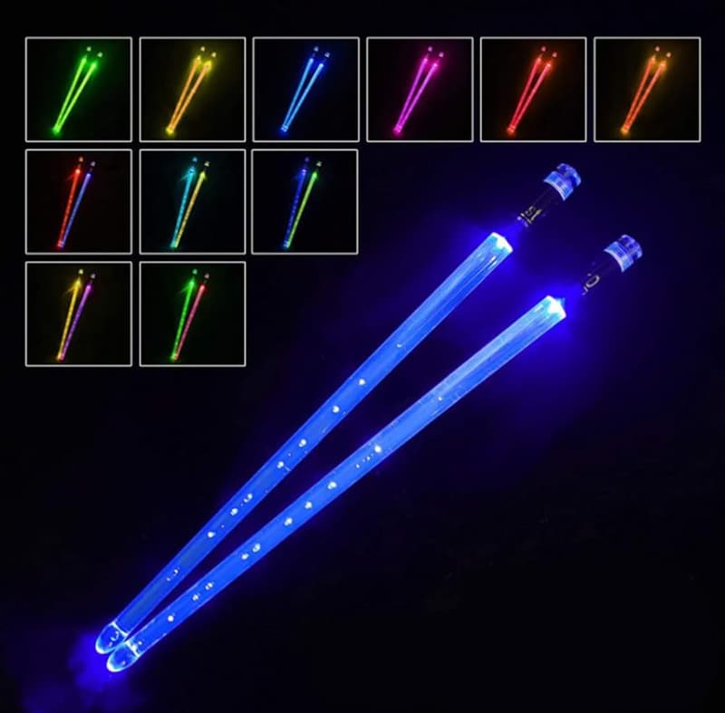 Personalized LED Light Up Drumsticks with 15 Color Options
