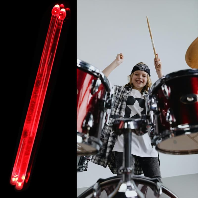 LED Light Up Drumsticks - Personalized Glow in the Dark Gift