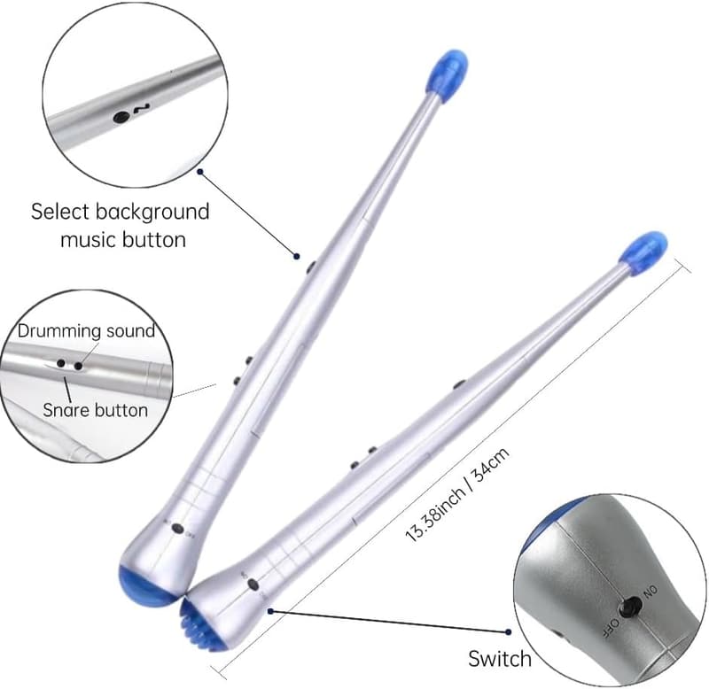 Adjustable Light-Up Electronic Drumsticks for Rock Beat Percussion