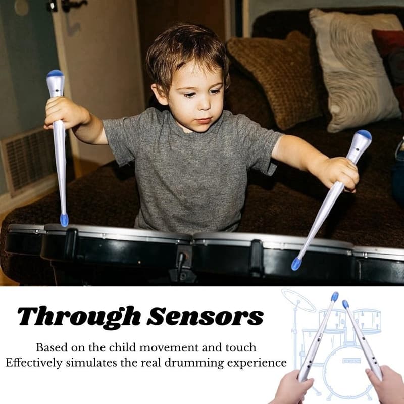 Adjustable Light-Up Electronic Drumsticks for Rock Beat Percussion