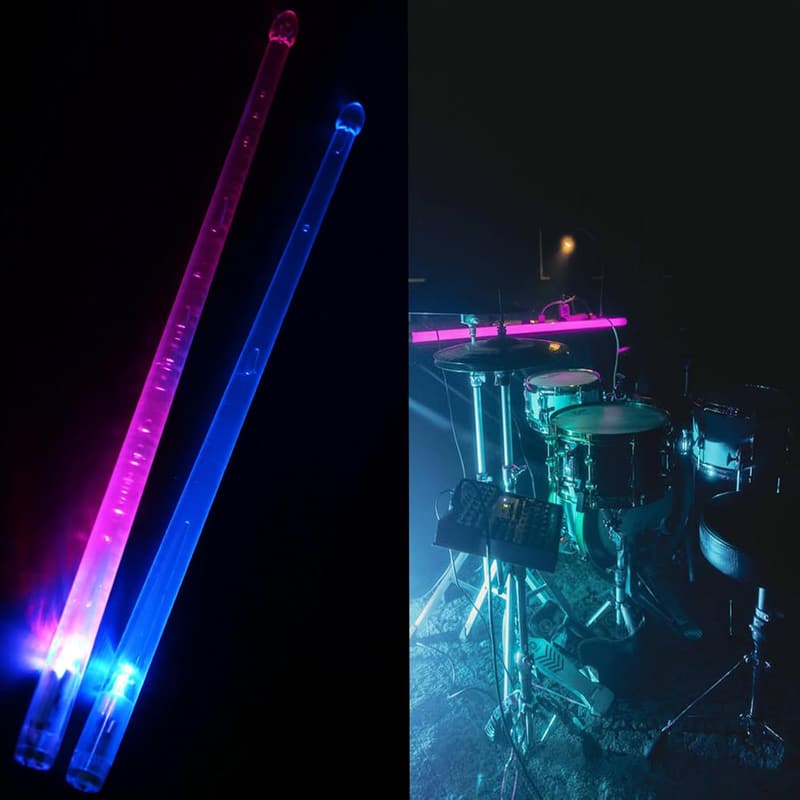 Rechargeable 13-Color LED Drumsticks for Drummers