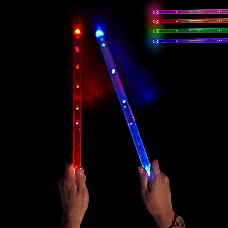 Rechargeable 13-Color LED Drumsticks for Drummers