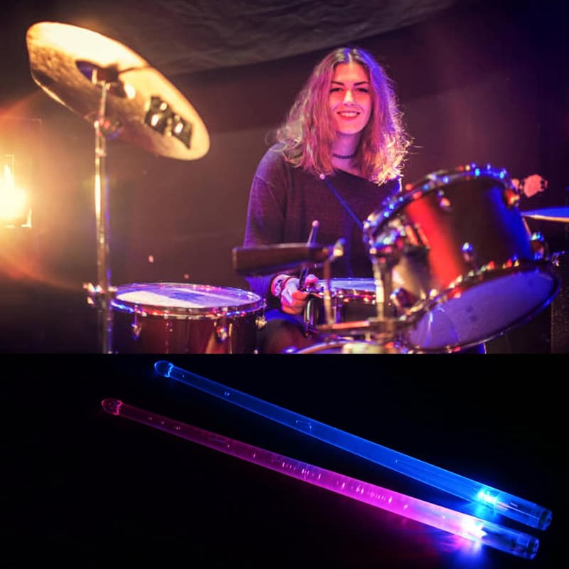 Rechargeable 13-Color LED Drumsticks for Drummers