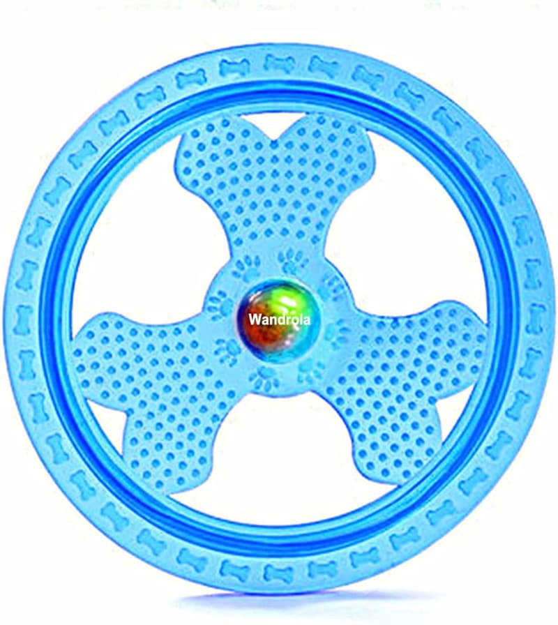 LED-Illuminated Flying Disc Toy for Dogs, Blue