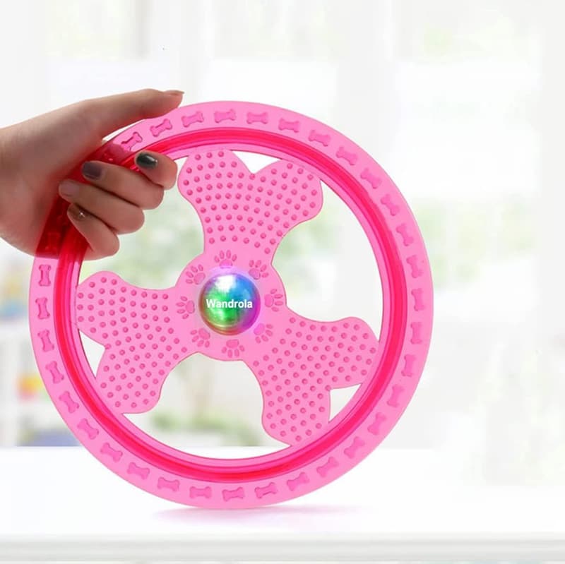 LED-Illuminated Flying Disc Toy for Dogs, Blue