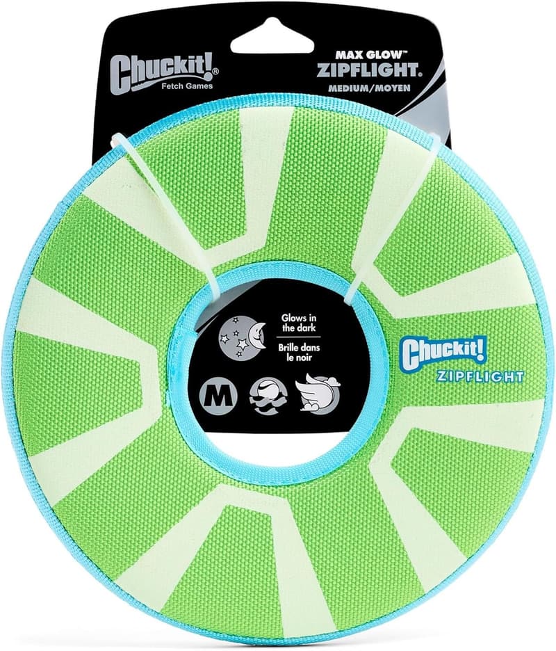 Max Glow Flying Disc Dog Toy – Durable Water Floating Flyer for Medium and Large Dogs – 8.5”