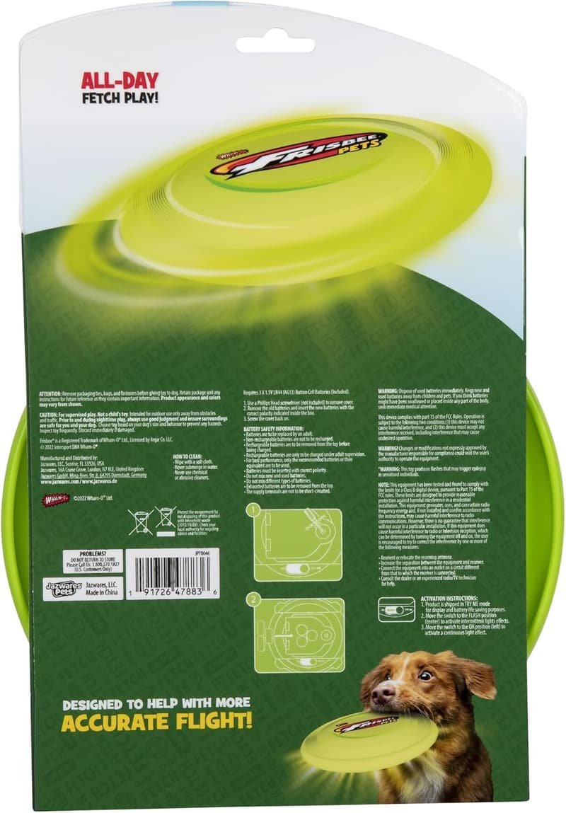 Light Up Frisbee Dog Toy - Wham-O Pets Brightzbee