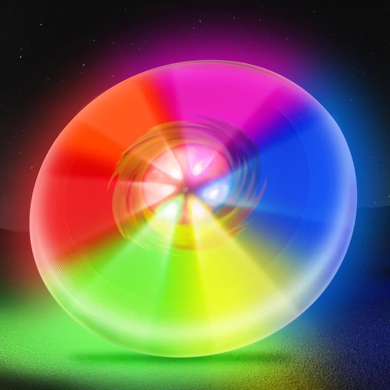 Colorful Light-Up Flying Disc - 7 Modes, 12h Battery, Ideal Gift for Outdoor Fun