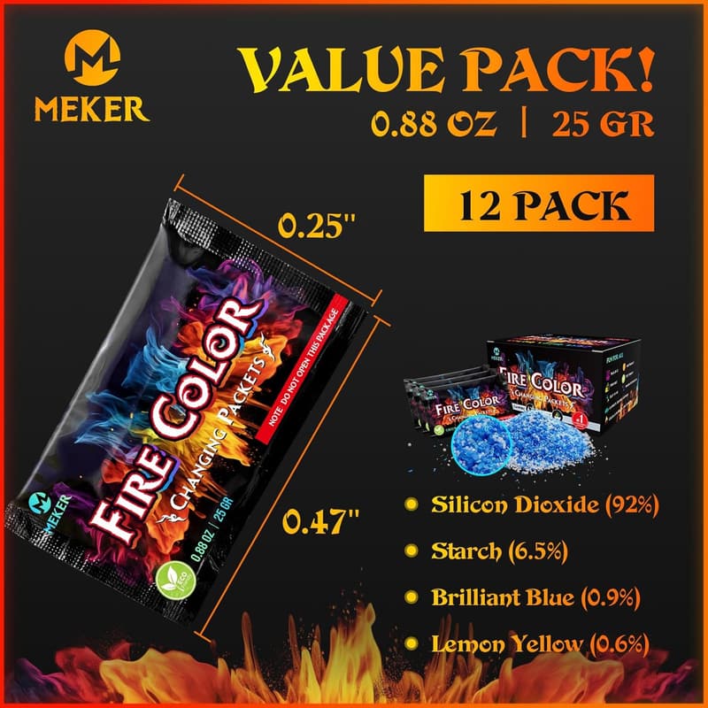 Color Changing Fire Packets for Bonfires & Campfires (12 盒)