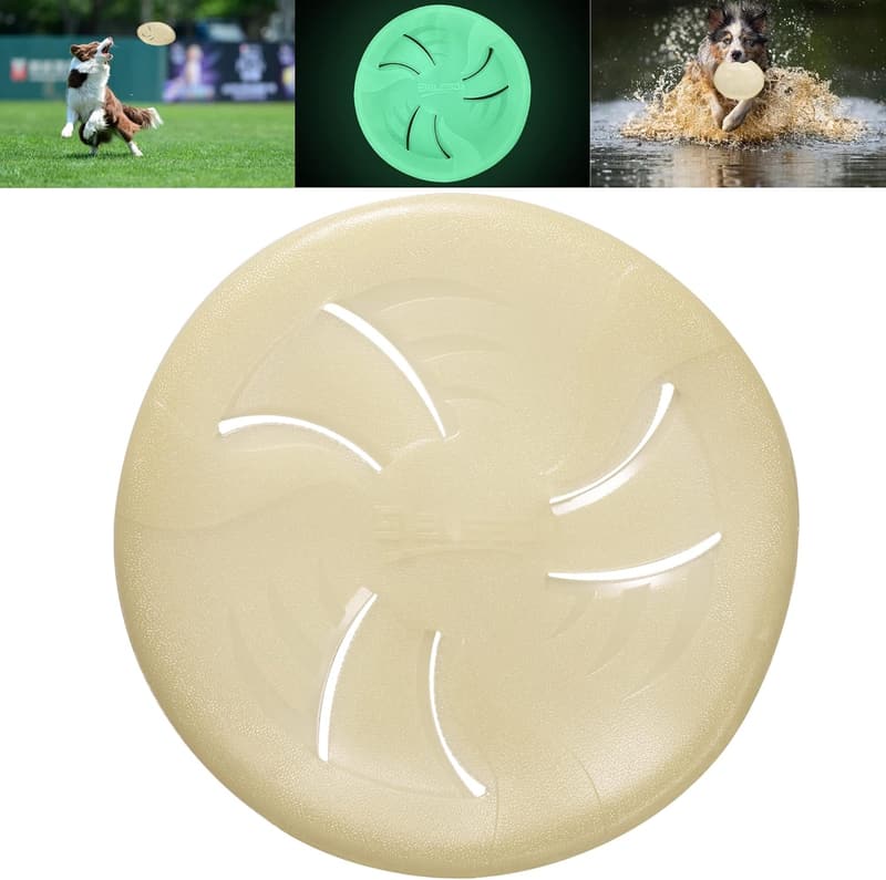 Glow-in-the-Dark Interactive Dog Flyer Toy, 9-inch Lightweight