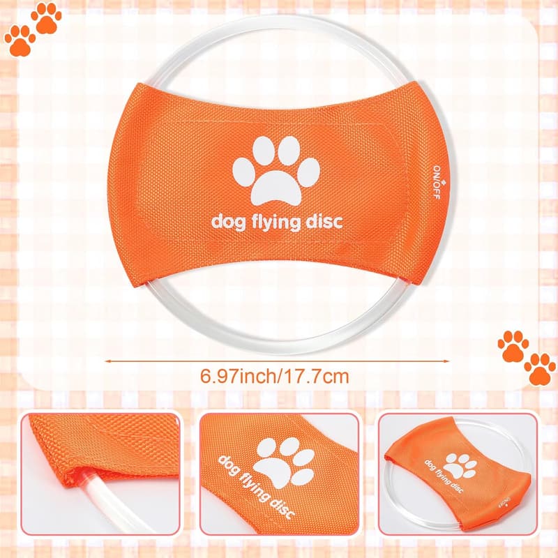 LED Light Up Flying Disc for Dogs - Waterproof, Rechargeable, 3 Modes
