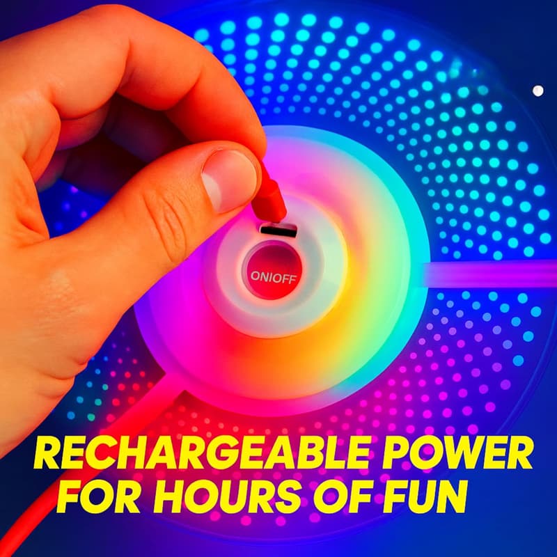 Rechargeable LED Flying Disc - Waterproof Light-Up Frisbee for Outdoor Fun