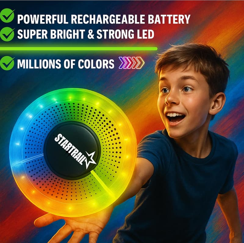 Rechargeable LED Flying Disc - Waterproof Light-Up Frisbee for Outdoor Fun