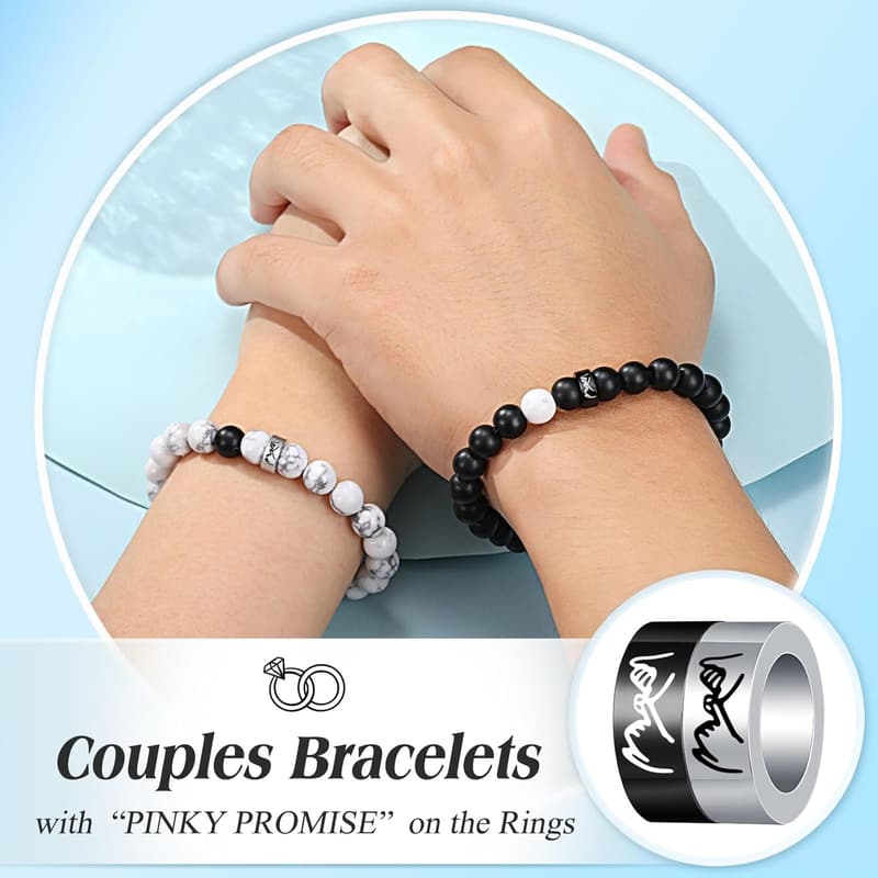 Pinky Promise Couple Ring Bracelets for Valentine's Day Gifts