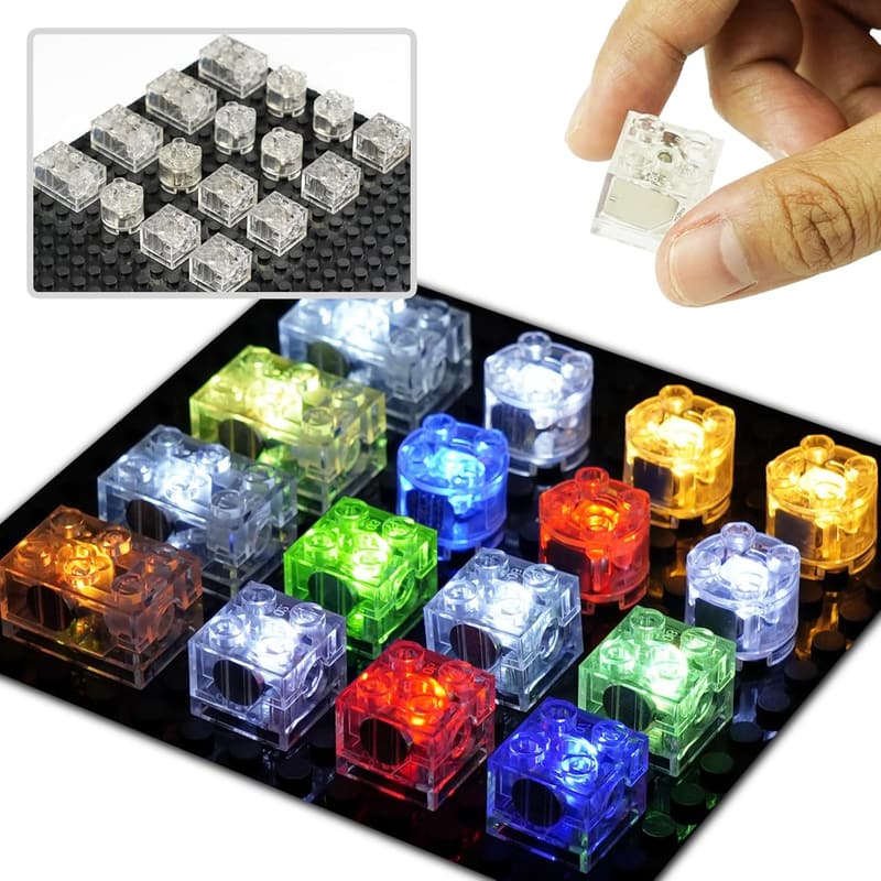 LED Light Up Kit for Building Blocks - 16pcs Transparent Set