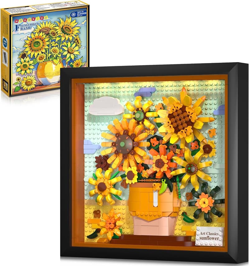 Van Gogh Sunflower Building Set with Lights – 807PCS Home Decor
