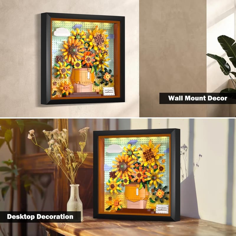 Van Gogh Sunflower Building Set with Lights – 807PCS Home Decor
