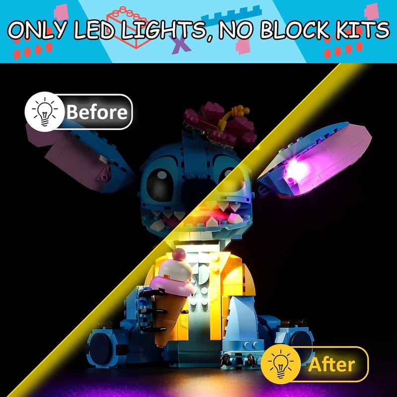 LED Light Kit for Lego 43249 Stitch Set (Blocks Not Included)