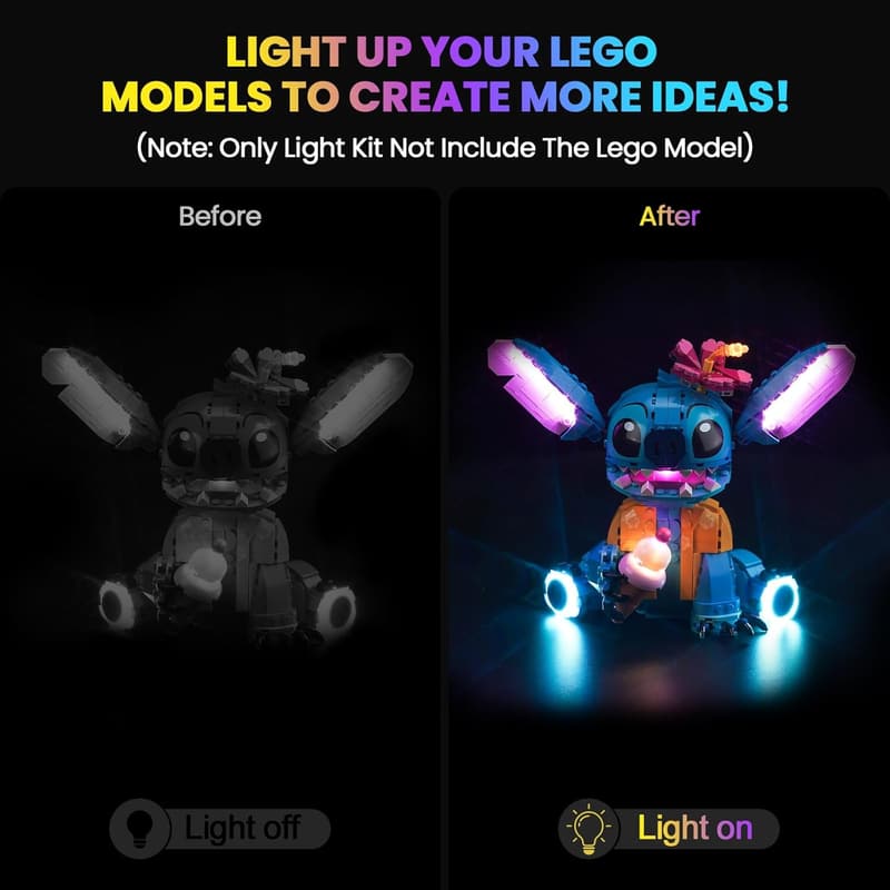LED Light Kit for LEGO 43249 Stitch Toy Building Set