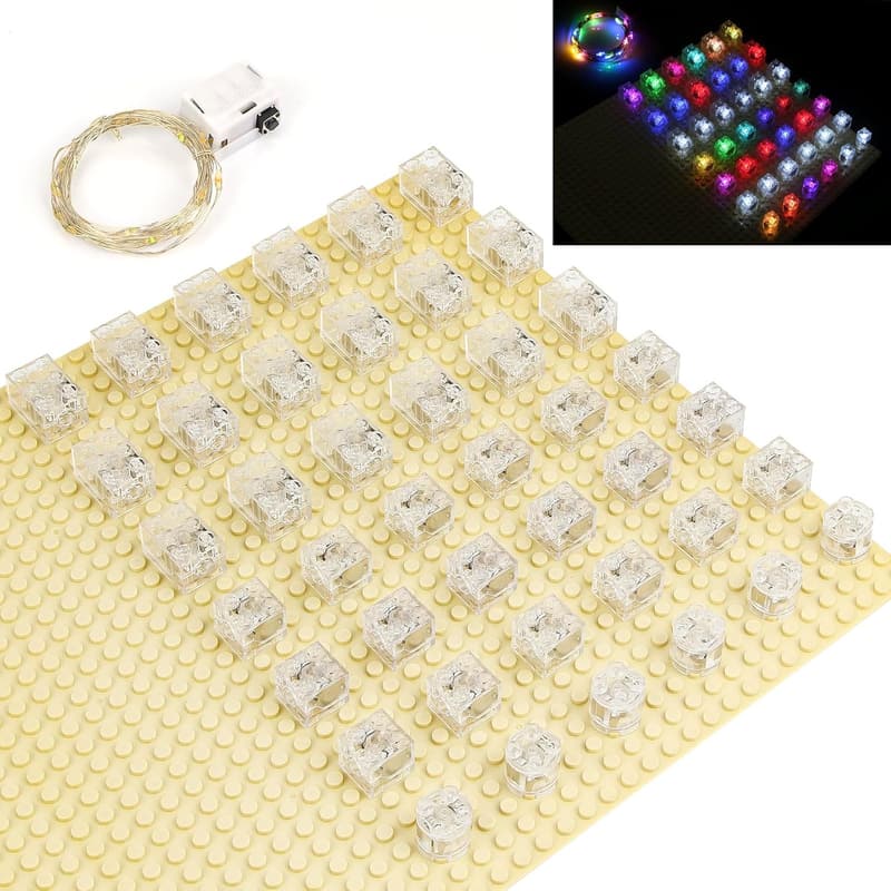 LED Light Kit for Building Bricks - 44 Pack Accessory Set