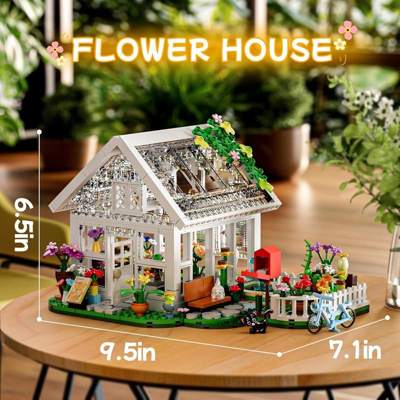 Flower Shop Building Set with LED Lights for Girls 6+