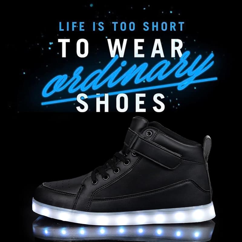 Kids' High Top LED Light-Up Sneakers