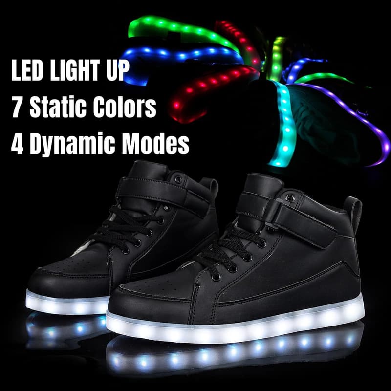 Kids' High Top LED Light-Up Sneakers