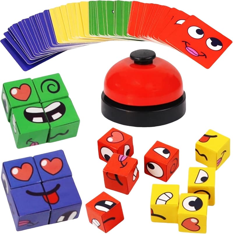 Face Changing Magic Cube Game - Expression Matching Puzzle Toy