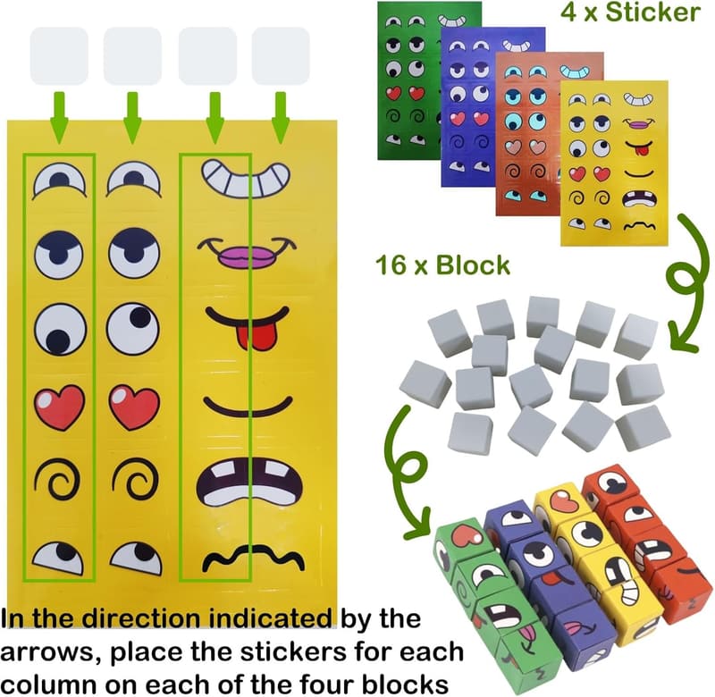 Face Changing Magic Cube Game - Expression Matching Puzzle Toy