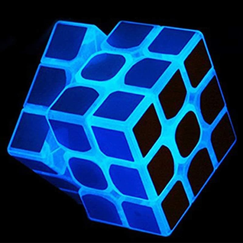 Blue Fluorescent 3x3 Speed Cube - Glow in the Dark Puzzle