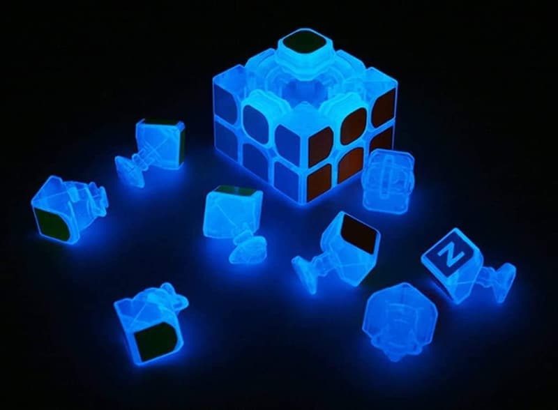Blue Fluorescent 3x3 Speed Cube - Glow in the Dark Puzzle