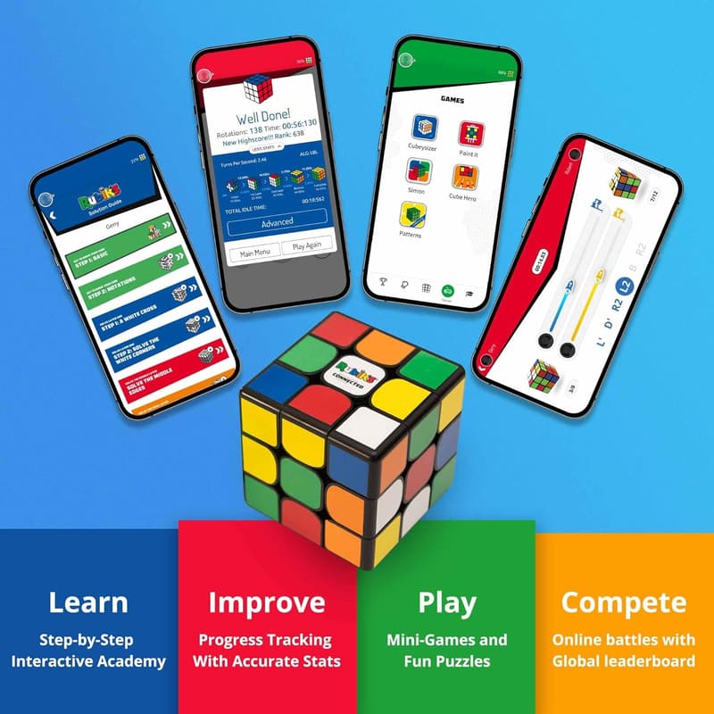 Rubik's Connected 3x3 Smart Magnetic Speed Cube - STEM Game