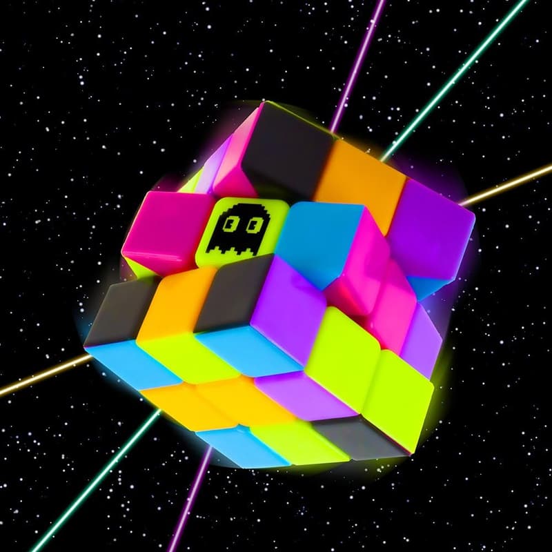 Neon 80s Mod Puzzle Cube – Cool Fidget Toy for Adults & Families