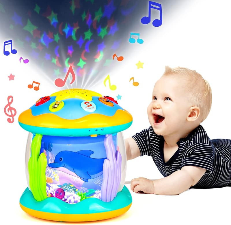 Musical Ocean Projector Tummy Time Toy for Infants