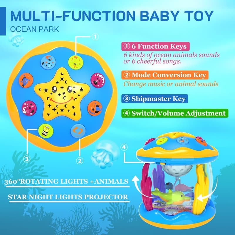 Musical Projector Baby Toy - Learning & Tummy Time Gift