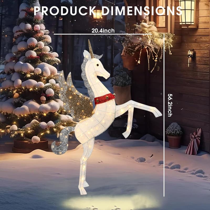 Easter Lighted Unicorn 3D Outdoor Decoration with 140 LED Lights