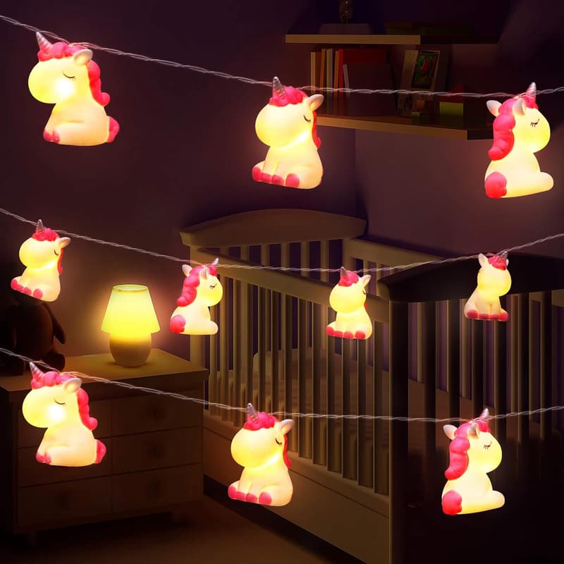 Unicorn LED String Lights for Kids' Room & Party Decor