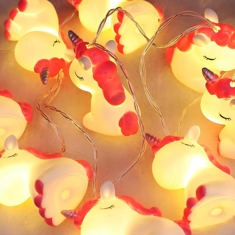 Unicorn LED String Lights for Kids' Room & Party Decor
