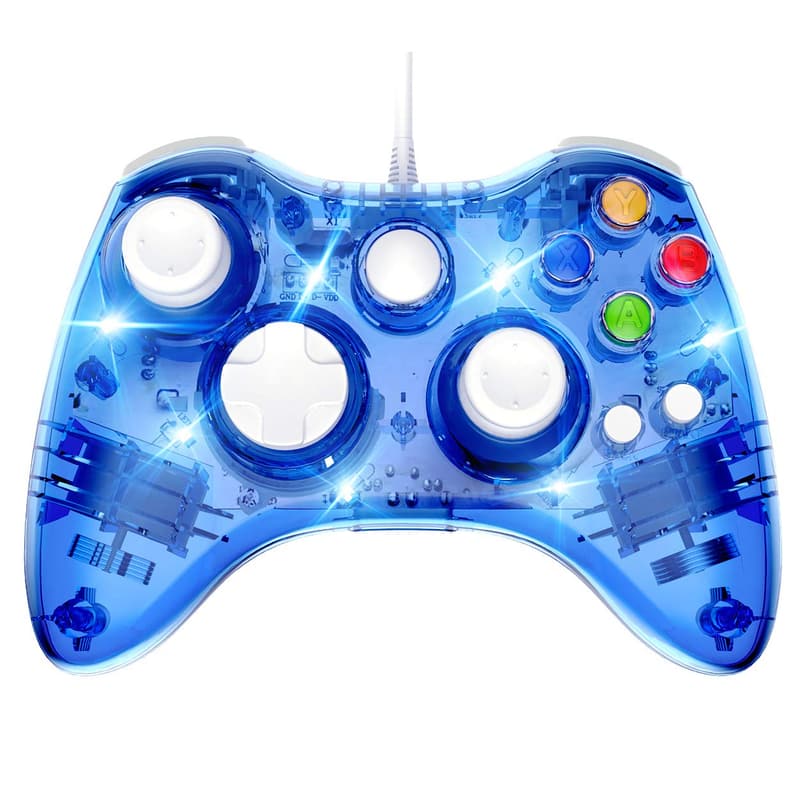 Wired Xbox 360 Controller with LED - Compatible with Xbox 360 & PC