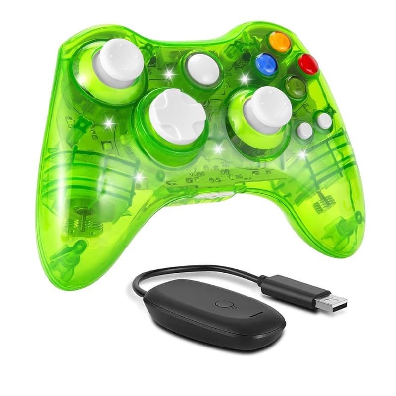 Wireless Gamepad Controller for Xbox 360 & PC (Green)