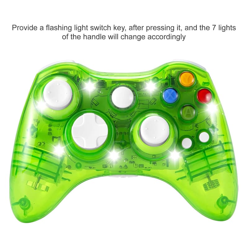 Wireless Gamepad Controller for Xbox 360 & PC (Green)