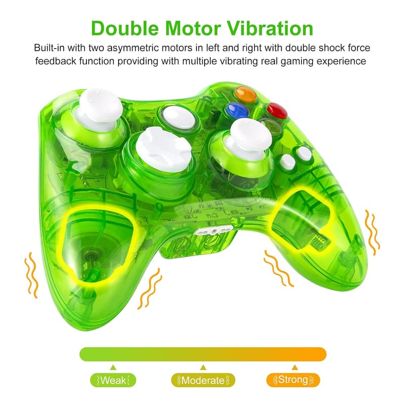 Wireless Gamepad Controller for Xbox 360 & PC (Green)